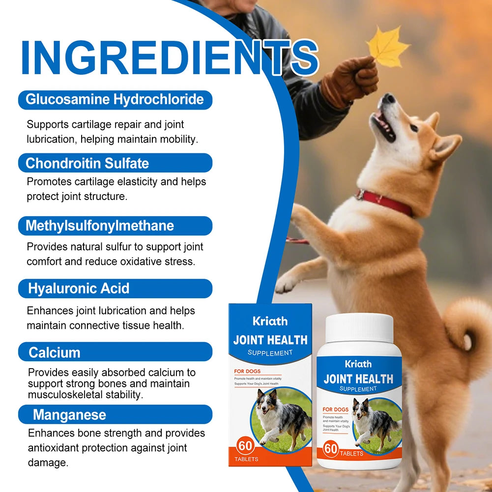 Suplemento para Articulaciones de Perros – Tabletas Masticables